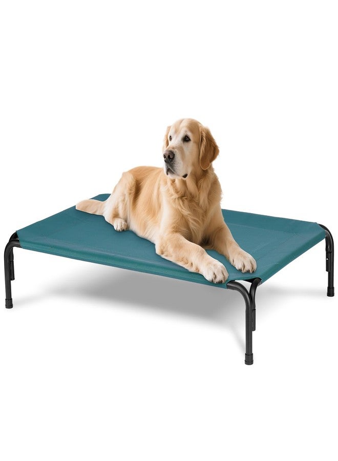 PVY Elevated Dog Bed for Outdoor, Extra Large Raised Dog Cot with Washable Mesh, Cooling Pet Cot Chew Proof for Outside Camping, 47 inch Green - Image 1