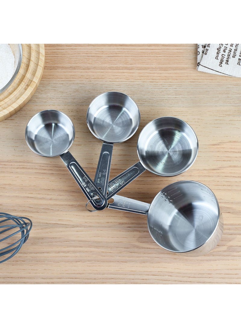 DANUBE HOME Chef's Delight 4-Piece Stainless Steel Measuring Cup Set – Durable, Rust-Resistant Kitchen Measuring Cups for Precise Baking & Cooking, Easy to Clean, Space-Saving Design 60,80,120,235ml  - Image 1