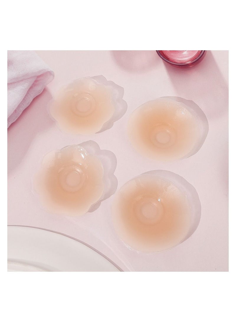 4 Pcs Silicone Reusable Women Petals Lift Invisible Adhesive Pasties Bra Padding Chest Stickers Pads - Image 3