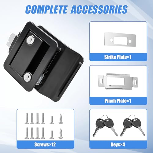 Beaiguna RV Entry Door Lock Replacement - Upgrade Door Latch Handle With Paddle Deadbolt for Outside, Camper Trailer Lock for Cargo Horse, Premium Zinc Alloy Locks for Travel Trailers - Image 3