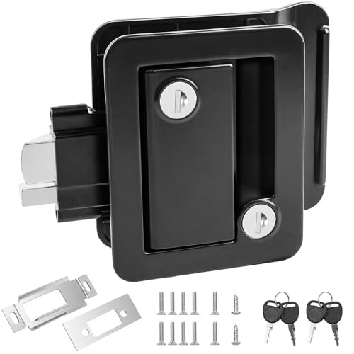 Beaiguna RV Entry Door Lock Replacement - Upgrade Door Latch Handle With Paddle Deadbolt for Outside, Camper Trailer Lock for Cargo Horse, Premium Zinc Alloy Locks for Travel Trailers - Image 1