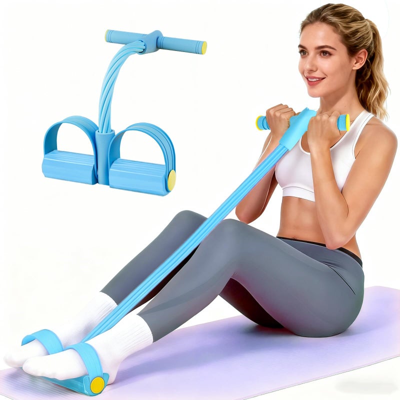 Spechance Pedal Resistance Bands with Handles, Upgrade 6-Tubes Manual Tension Training Pedal, Natural Rubber Foot Pedal Resistance Bands, Multifunction Fitness Bands for Abdomen, Waist, Arm, Leg (Blue) - Image 1