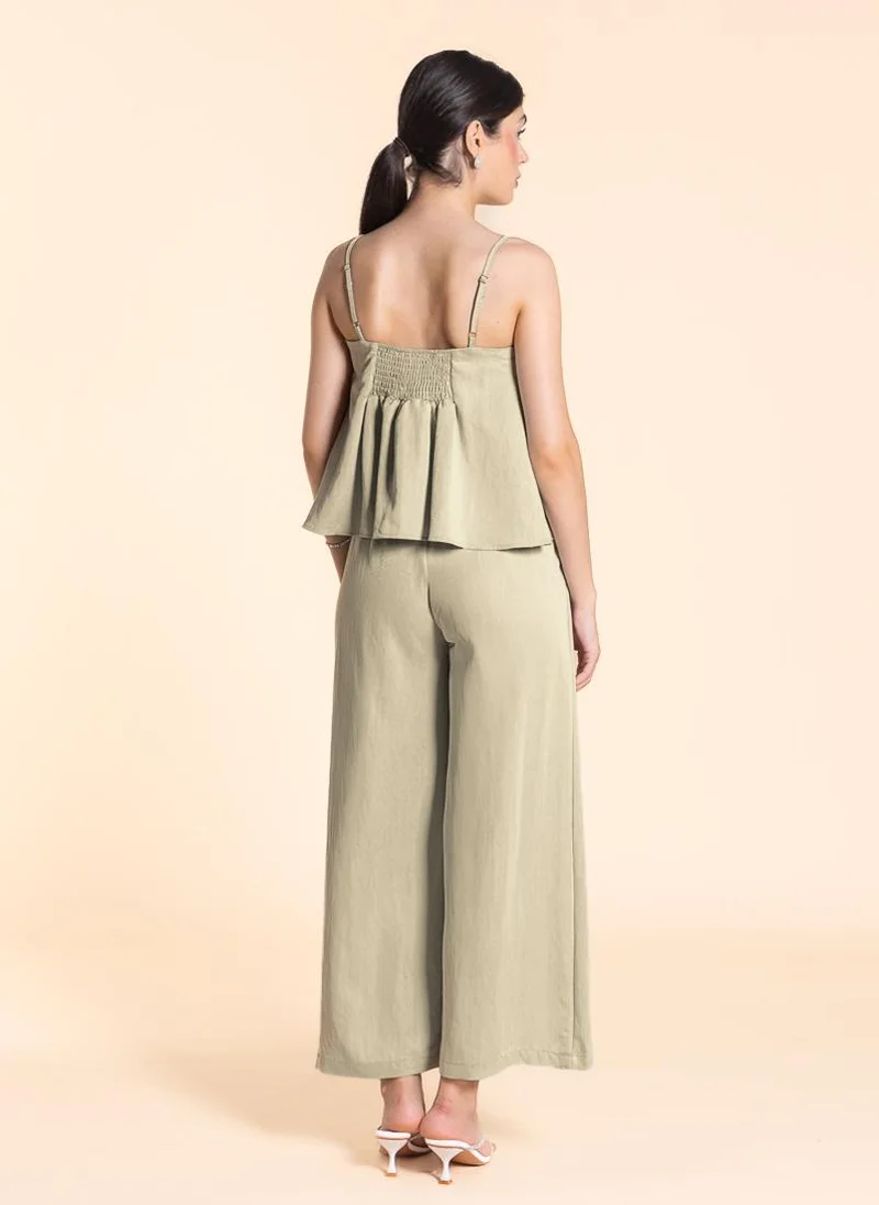 SHAPES BEIGE DETAILED STRAPPY TOP SET for Women | Best Price UAE