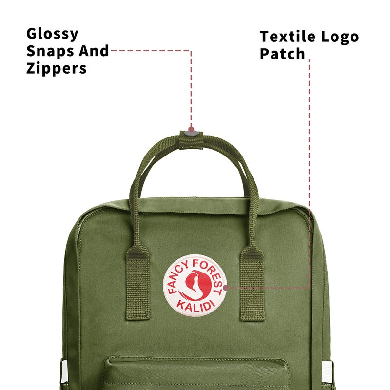 KALIDI Casual Laptop Backpack 15 Inches Classic Camping Rucksack Travel Outdoor Square Daypack College Hiking Gym Bag, Army Green - Image 2