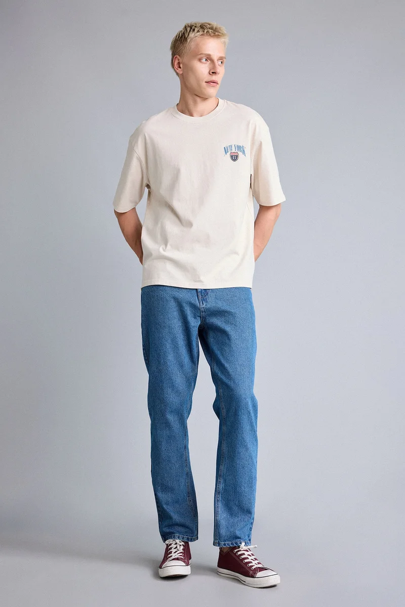 Defacto  Boxy Fit Short Sleeve T-Shirt for Men | Best Price UAE