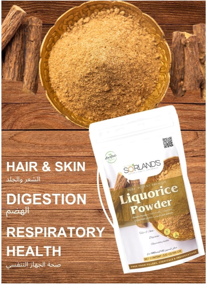 Sorland's Pure Liquorice (Mulethi) Powder -100 Gram Supports Digestion, Respiratory Health, Hair And Skin  - Image 3
