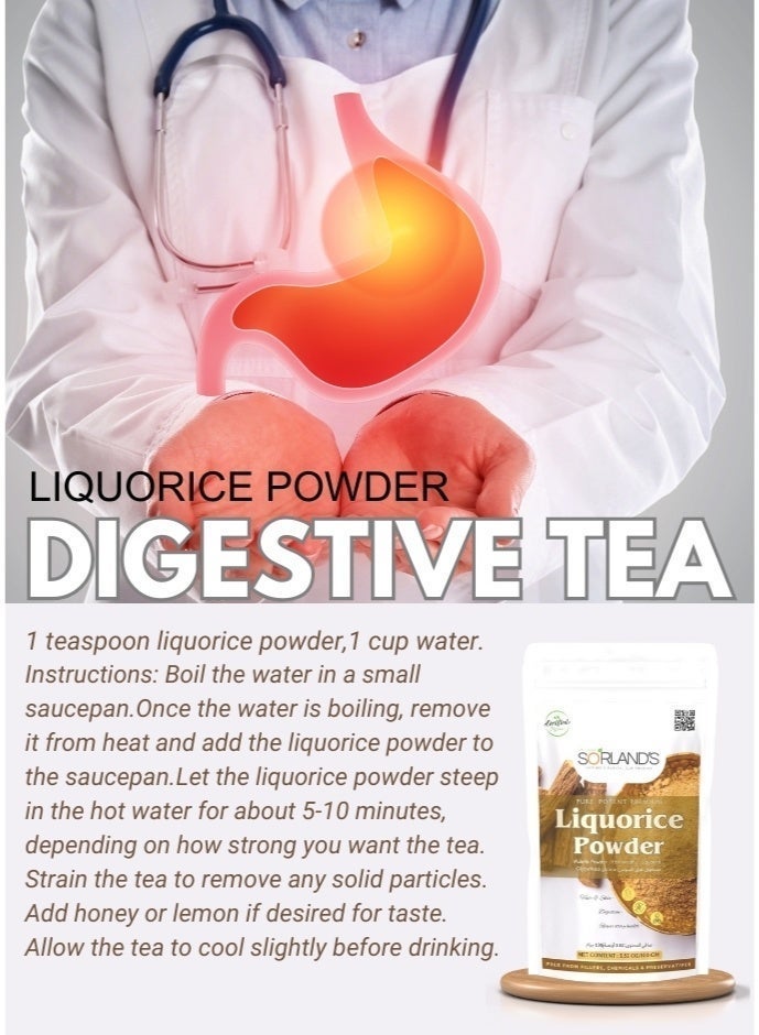 Sorland's Pure Organic Liquorice Root Powder (Mulethi / Yashtimadhu) – 100g | Supports Digestion, Respiratory Health, Hair & Skin Care | 100% Natural | Non-GMO | Additive-Free - Image 5