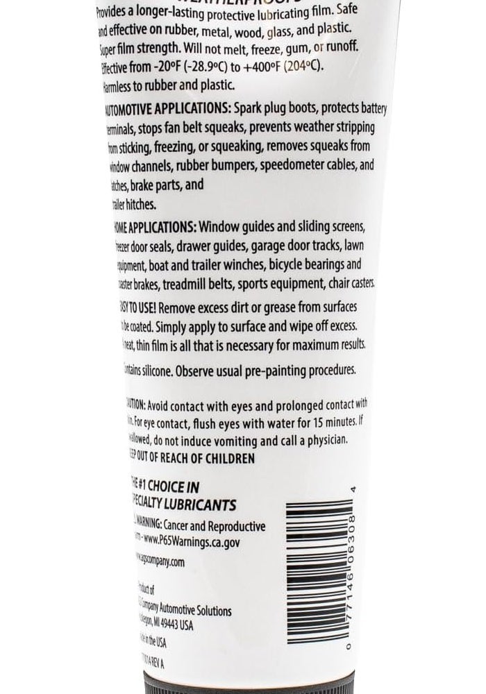 Nan AGS Automotive Solutions SILGlyde MultiPurpose AllWeather Lubricating Compound for All Surfaces 8 oz Tube Versitle MultiPurpose Lubrication All Weather Auto Home Farm and Shop - Image 2