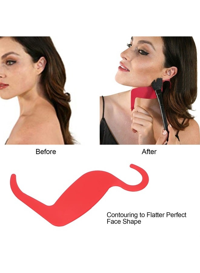 Make‑Up Stencil, Face Make‑Up Stencils Nose Eyebrow Cheekbone Contour Stencils for Various Face Shapes(red)