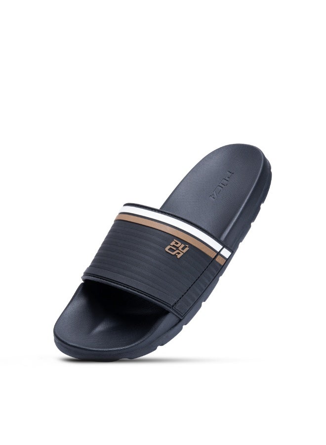 Puca Slider for Men Men's Flip Flop Durable and Light Weight With Maximum Grip Men's Slippers Slider003 Black - Image 1