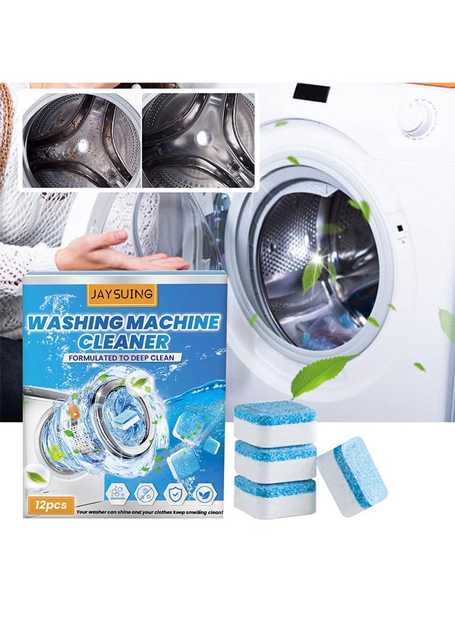 12PCS Washing Machine Cleaner Effervescent Tablets, Washing Machine Cleaner Descaling Agent, Deep Cleaning Tablets, Suitable for Washing Machine Cleaning，Sterilization，Dirt removal - Image 1