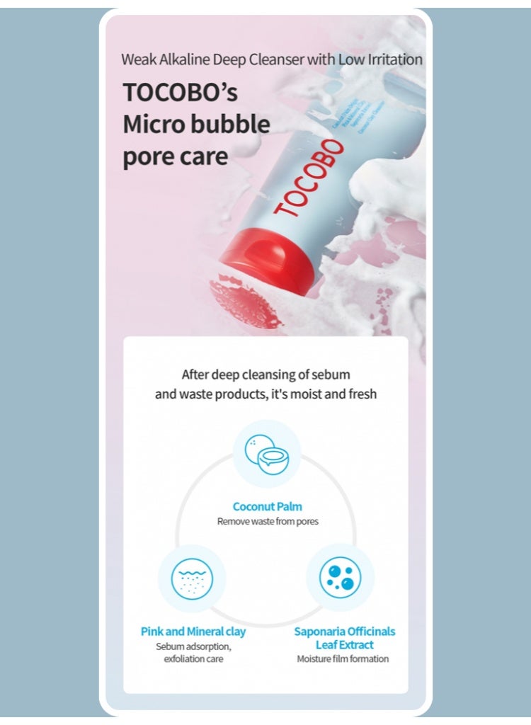 TOCOBO Coconut Clay Cleansing Foam for Deep Pore Purifying & Excess Sebum Control - Image 4