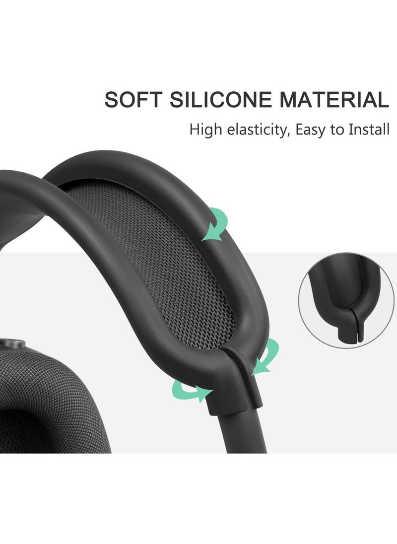 Aookay - Silicone Case Cover for AirPods Max 2/1 Headphones, Ear Pad Case/Ear Cups Cover/Headband Cover for AirPods Max, Accessories Soft Silicone Skin Protector (Black) - Image 1