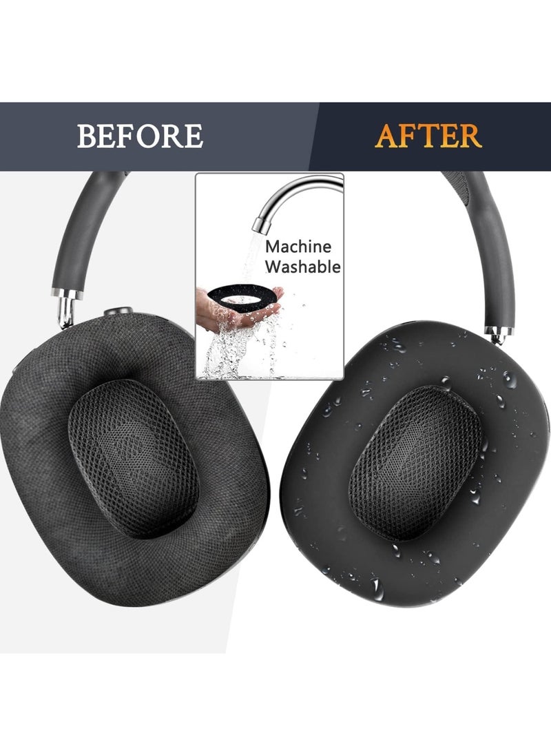 Aookay - Silicone Case Cover for AirPods Max 2/1 Headphones, Ear Pad Case/Ear Cups Cover/Headband Cover for AirPods Max, Accessories Soft Silicone Skin Protector (Black) - Image 1