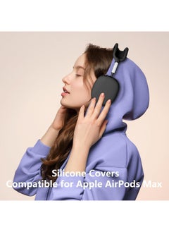 Aookay Silicone Case Cover for AirPods Max 2/1 Headphones, Ear Pad Case/Ear Cups Cover/Headband Cover for AirPods Max, Accessories Soft Silicone Skin Protector (Black)  - Image 2