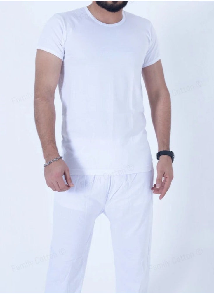 FAMILY cotton Dorzen of round-neck for men (12 pieces) 