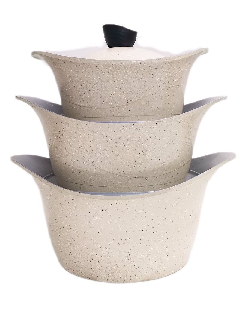 Badraig 6-piece granite cookware set 20 + 24 + 26cm  - Image 1