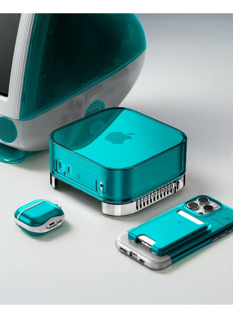 Spigen Mac Mini M4 / M4 Pro (2024) Transparent Filter Case Stand Built in Air-Filter Desktop PVC Dust Prevention Ventilation - Classic C1 Bondi Blue - Image 3