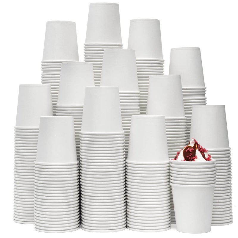 Vumdua 500 Pcs 6 oz Disposable Paper Coffee Cups HotCold Beverage Drinking Cup for Coffee Tea Juice Espresso  Cortado White