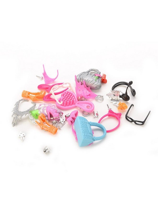 أي دريم مجموعة إكسسوارات الدمية آي دريم (40 قطعة) تتضمن أحذية وحقائب ومرآة وشماعات بلاستيكية ومشط وسوار وأكثر للدمى هدية مثالية لمحبي الدمى وهواة الجمع، متعددة الألوان - Image 1