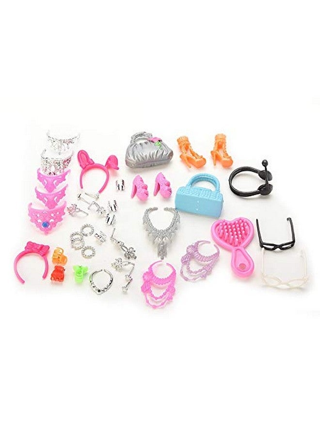 أي دريم مجموعة إكسسوارات الدمية آي دريم (40 قطعة) تتضمن أحذية وحقائب ومرآة وشماعات بلاستيكية ومشط وسوار وأكثر للدمى هدية مثالية لمحبي الدمى وهواة الجمع، متعددة الألوان - Image 2