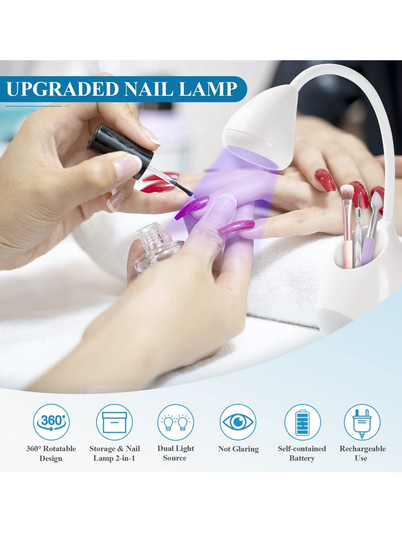 Excefore Rechargeable Nail LED Lamp - 36W Mini UV Light for Gel Nails with Nail Brush Holder, Gel X Nail Lamp and Flash Cure Light, Portable UV Lamp for Resin Curing, Home DIY Nail Salon - Image 5