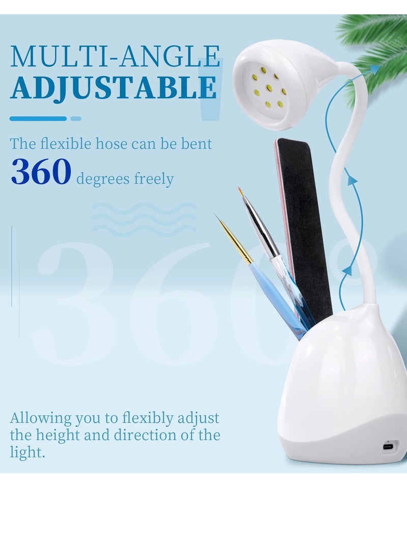 Excefore Rechargeable Nail LED Lamp - 36W Mini UV Light for Gel Nails with Nail Brush Holder, Gel X Nail Lamp and Flash Cure Light, Portable UV Lamp for Resin Curing, Home DIY Nail Salon - Image 2