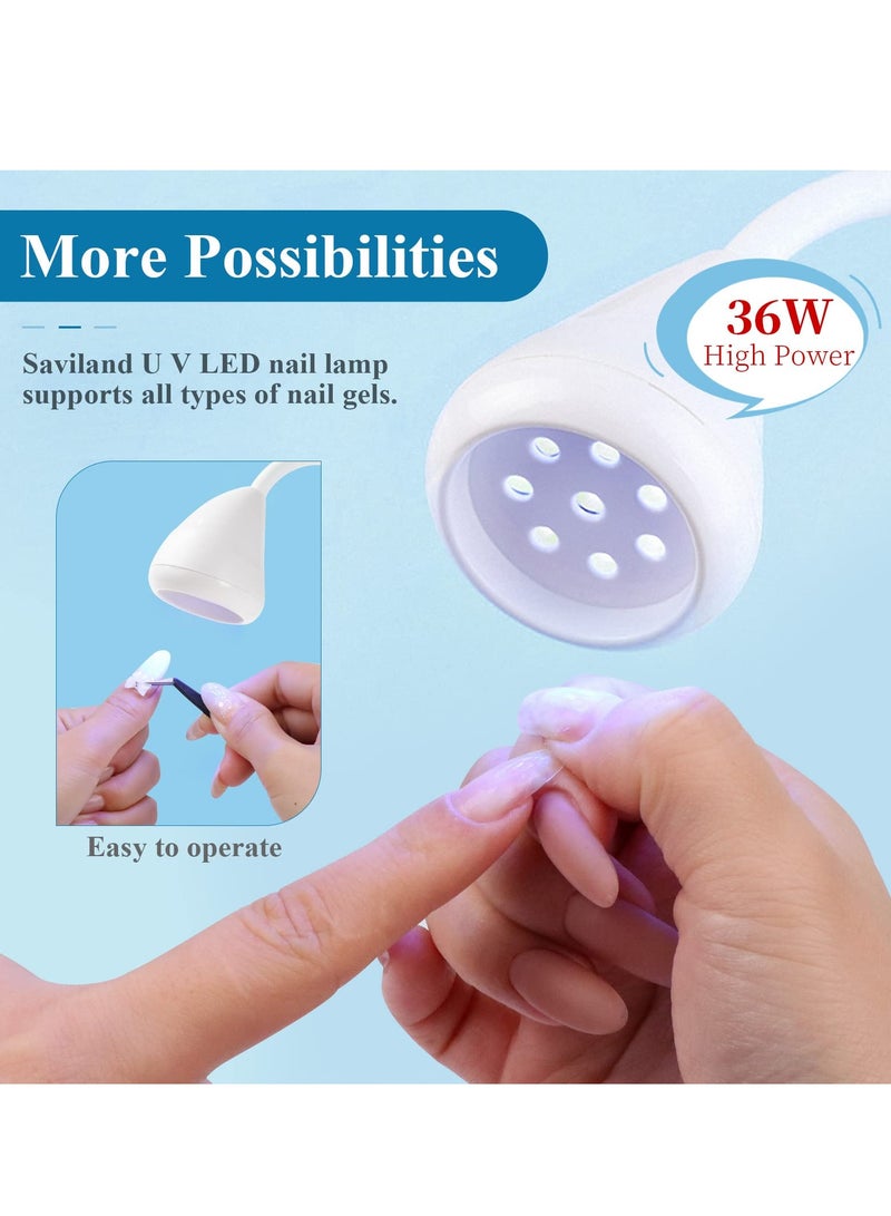 Excefore Rechargeable Nail LED Lamp - 36W Mini UV Light for Gel Nails with Nail Brush Holder, Gel X Nail Lamp and Flash Cure Light, Portable UV Lamp for Resin Curing, Home DIY Nail Salon - Image 3
