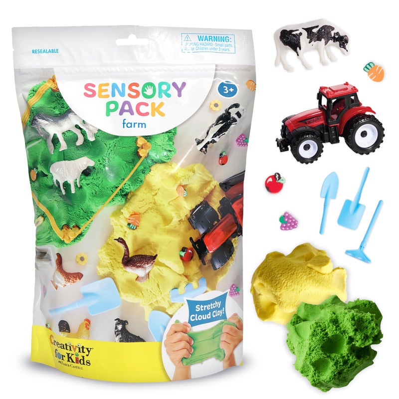 Creativity for Kids Sensory Pack: Farm, Sensory Toys for Toddlers 3-4+, Pretend Play Farm Animals Toys, Toddler Travel Activities - Image 1