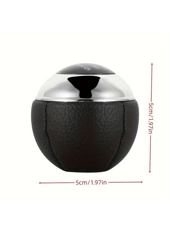 Red 5 Speed Manual Gear Shift Knob Ergonomic Design Faux Leather Metal Car Interior Upgrade - Image 2