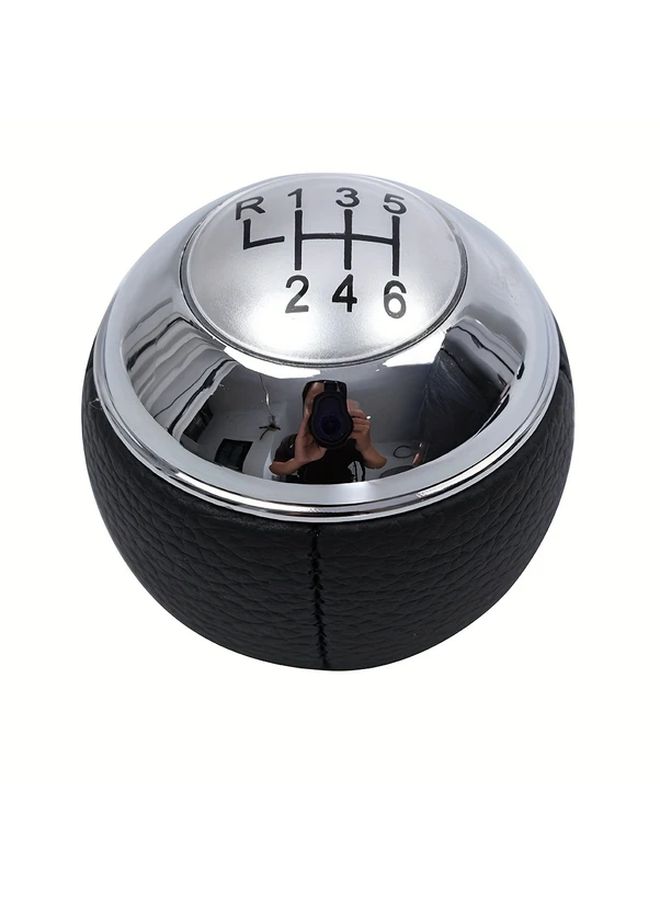 Red 5 Speed Manual Gear Shift Knob Ergonomic Design Faux Leather Metal Car Interior Upgrade - Image 4