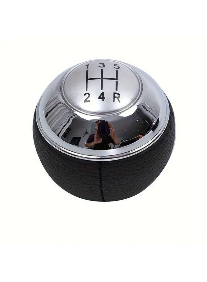 Red 5 Speed Manual Gear Shift Knob Ergonomic Design Faux Leather Metal Car Interior Upgrade - Image 5