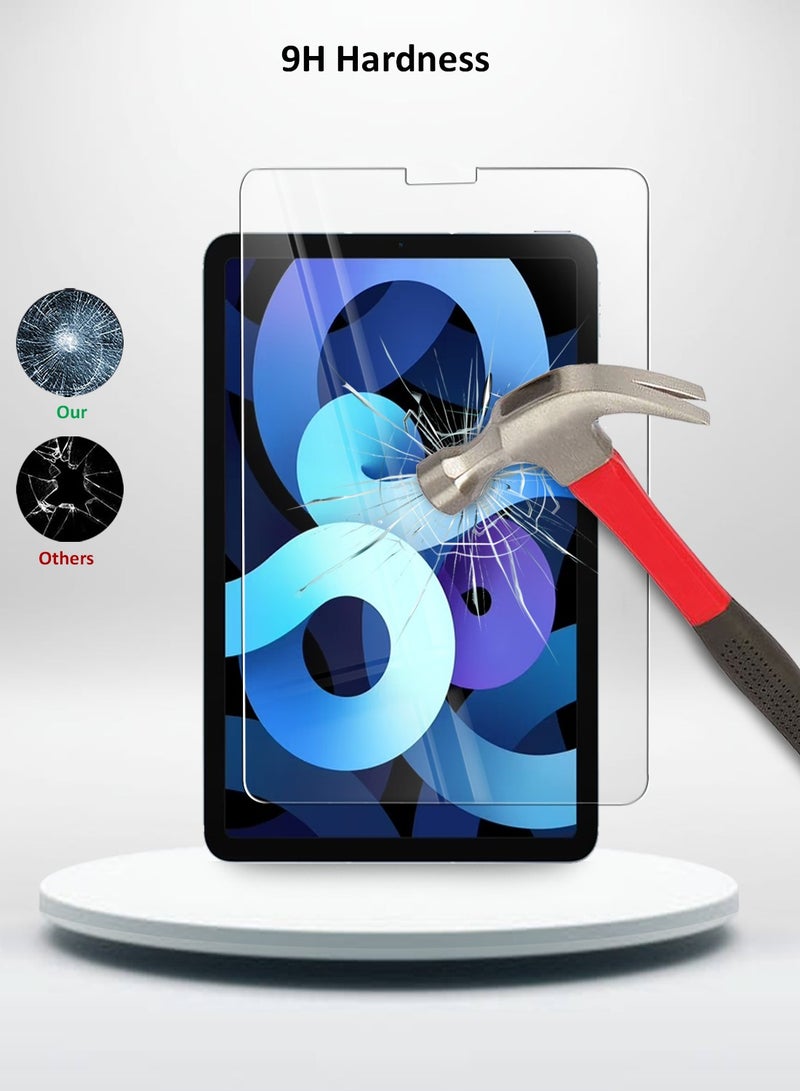 OMAKER واقي شاشة زجاجي مقوى عالي الدقة لجهاز Apple iPad Air 4/5 (2020، 2022 الجيل الرابع/الخامس 10.9 بوصة) مضاد للانعكاس ومضاد للفقاعات وصلابة 9H 0.26 مم وحواف مستديرة وسهولة التركيب - Image 3