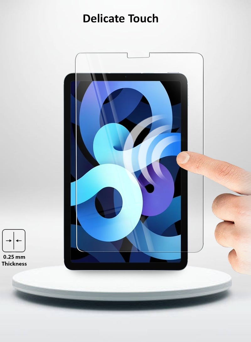 OMAKER واقي شاشة زجاجي مقوى عالي الدقة لجهاز Apple iPad Air 4/5 (2020، 2022 الجيل الرابع/الخامس 10.9 بوصة) مضاد للانعكاس ومضاد للفقاعات وصلابة 9H 0.26 مم وحواف مستديرة وسهولة التركيب - Image 4