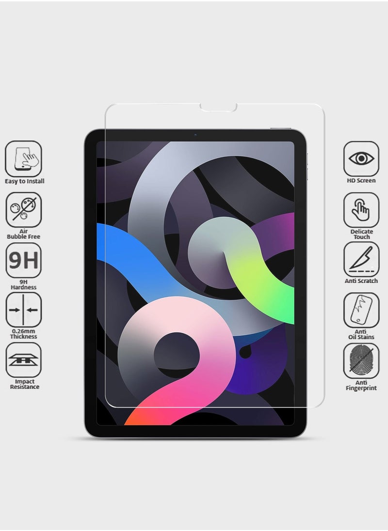 OMAKER - HD Tempered Glass Screen Protector For Apple iPad Air 4/5 (2020,2022 4th/5th Generation 10.9 Inch) Anti Reflection Anti Bubbles 9H Hardness 0.26 mm Rounded Edges Easy Installation - Image 1