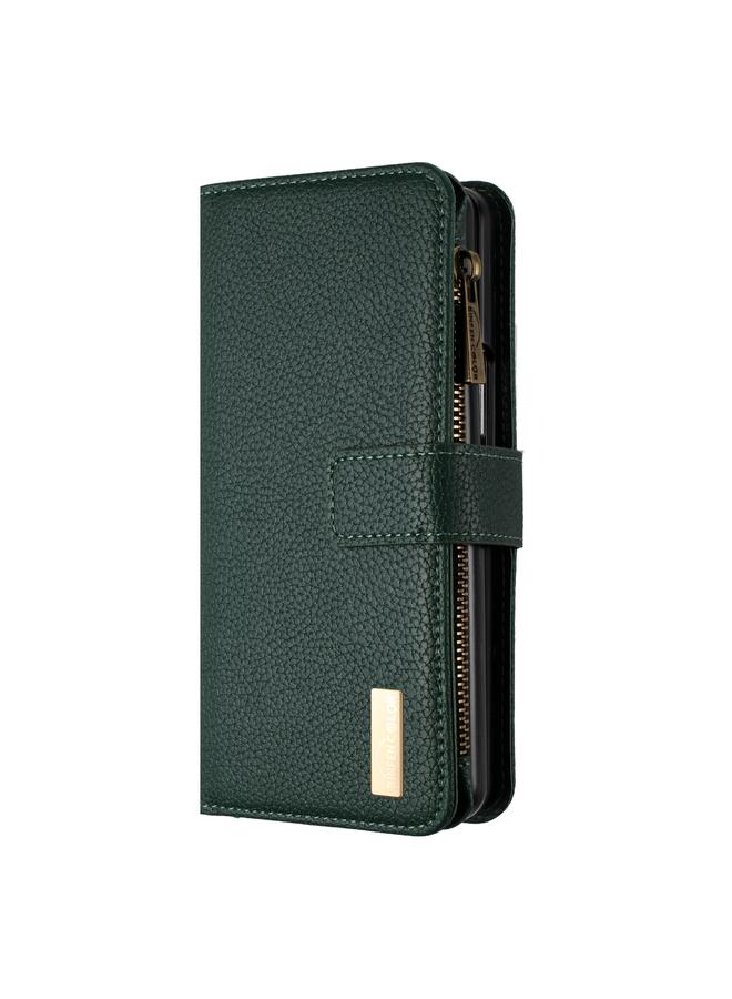 اس-توب جراب لهاتف Samsung Galaxy Z Fold3 من الجلد بسحاب وملمس الليتشي - Image 2