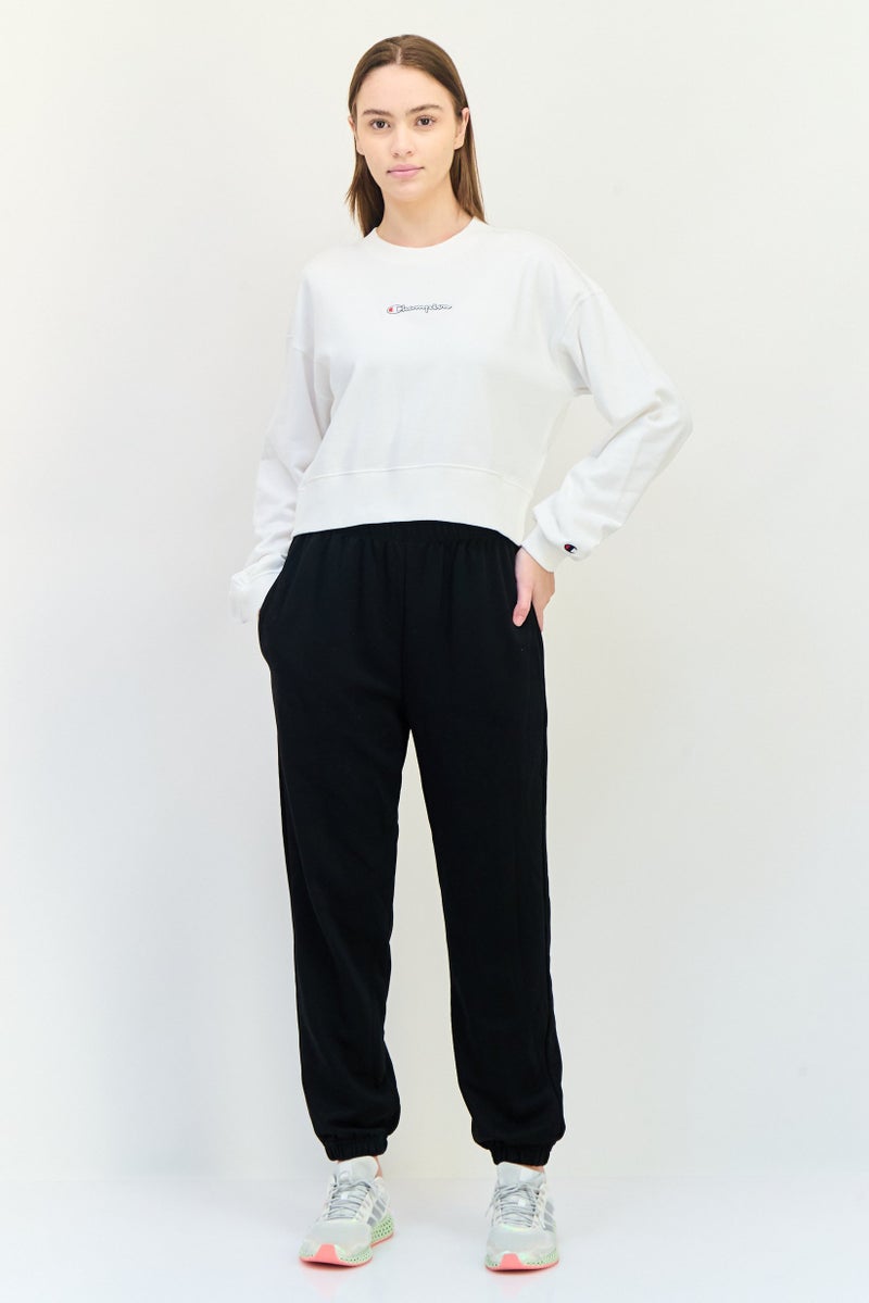 Champion Women Oversize Fit Long Sleeve Outdoor Crop Sweatshirt, White  - Image 4