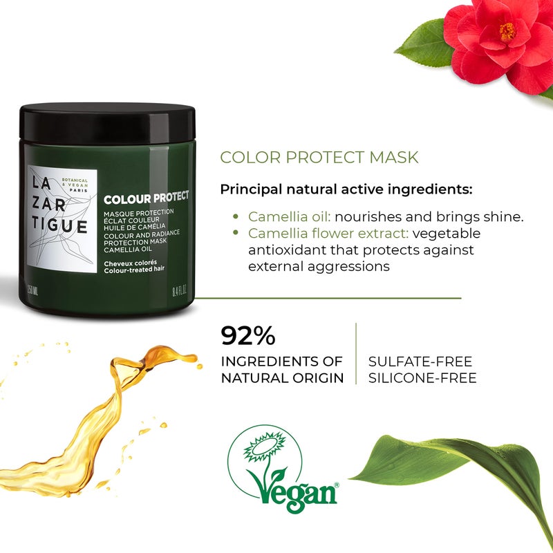 Lazartigue Color Protect Mask, Holds Color in Hair Fiber, Maximizes Radiance and Protects Hair, Mask for Colored Hair, Vegan, Sulfate & Silicone Free, 8.4 Fl Oz - Image 4