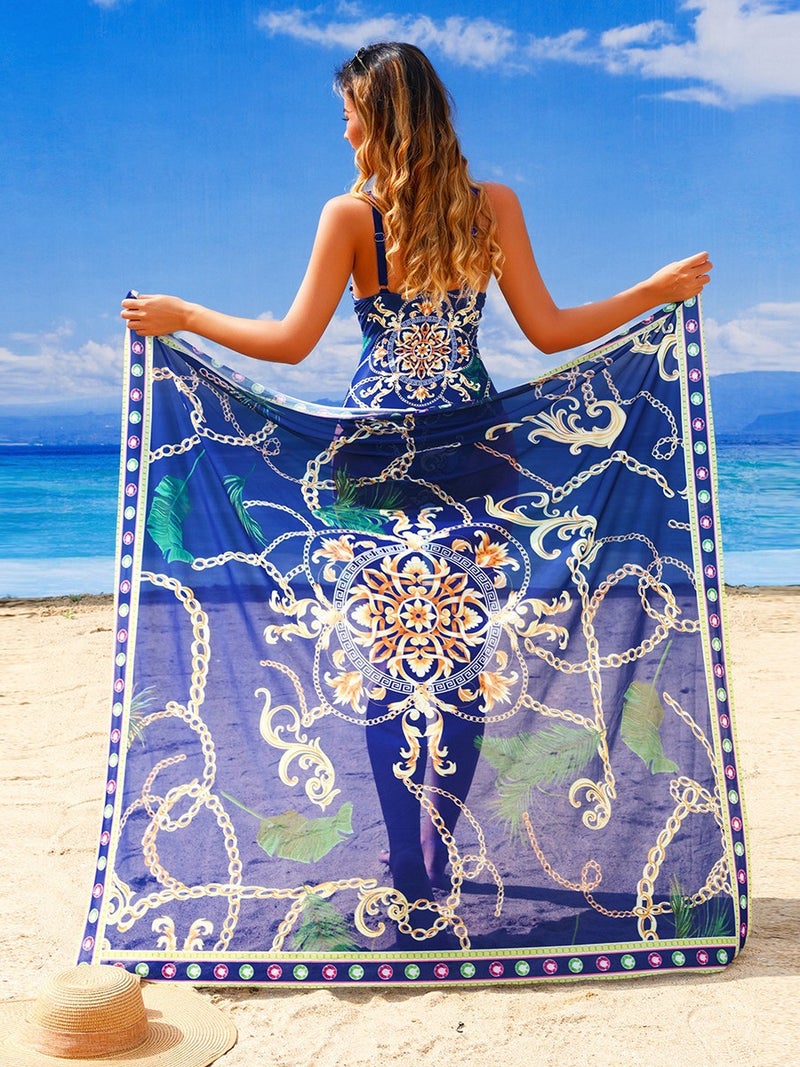 New One-Piece Mesh Printed Swimsuit Swimwear Hard Cup Bikini High Elasticity And - Image 5