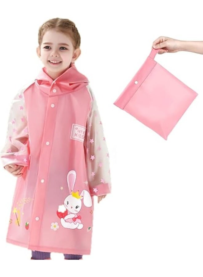 Kids Rain Poncho, Children's Raincoats, Kids Raincoat, Girls Boys Reusable Rain Poncho Jacket, with Hood Toddler, Breathable and Durable, for Camping and Other Outdoor Activities - Image 1