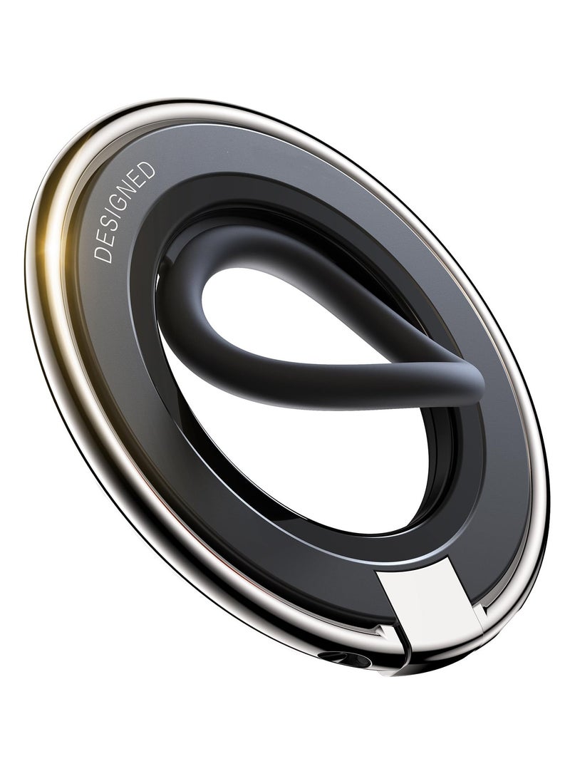 Generic - Durable Silicone Ring Magsafe Phone Grip Holder Kickstand Magnetic Phone Ring Holder Stand Compatible with Wireless Charging for iPhone 15 14 13 12 Pro Max Plus and Other All Smartphones Black - Image 1