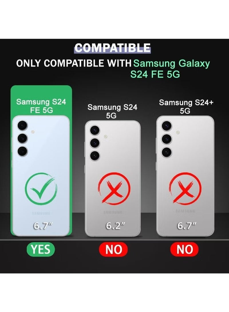 JAJEEK Samsung Galaxy S24 FE Case Cover – Magnetic Car Holder, Silicone Grip, Horizontal & Vertical Kickstand, Wrist Strap, Full Protection Case for Galaxy S24 FE - Image 2