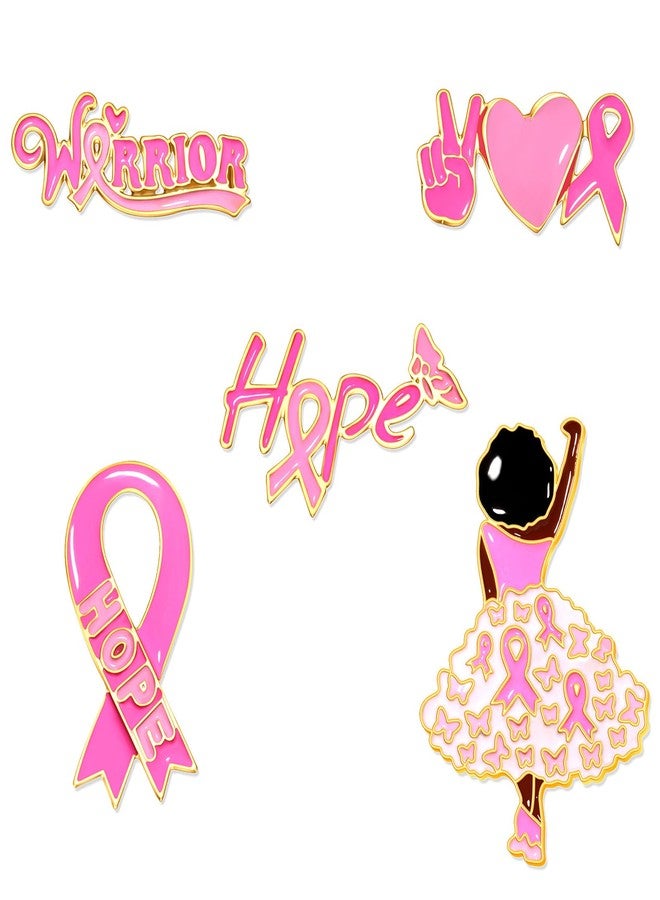 CEALXHENY Breast Cancer Awareness Pins Bulk Pink Ribbon Brooches for Women Faith Hope Lapel Pins Breast Cancer Awareness Jewelry Accessories Decorations Charity Public Fundraiser Supplies (Style D) - Image 1