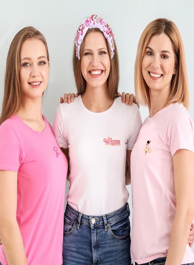 CEALXHENY Breast Cancer Awareness Pins Bulk Pink Ribbon Brooches for Women Faith Hope Lapel Pins Breast Cancer Awareness Jewelry Accessories Decorations Charity Public Fundraiser Supplies (Style D) - Image 5