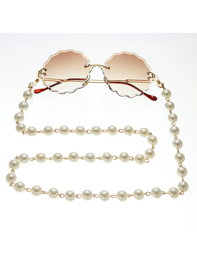 Generic Pearl Beaded Eyeglass Chain With 2-Piece Silicone Anti-Slip Ring - Image 4