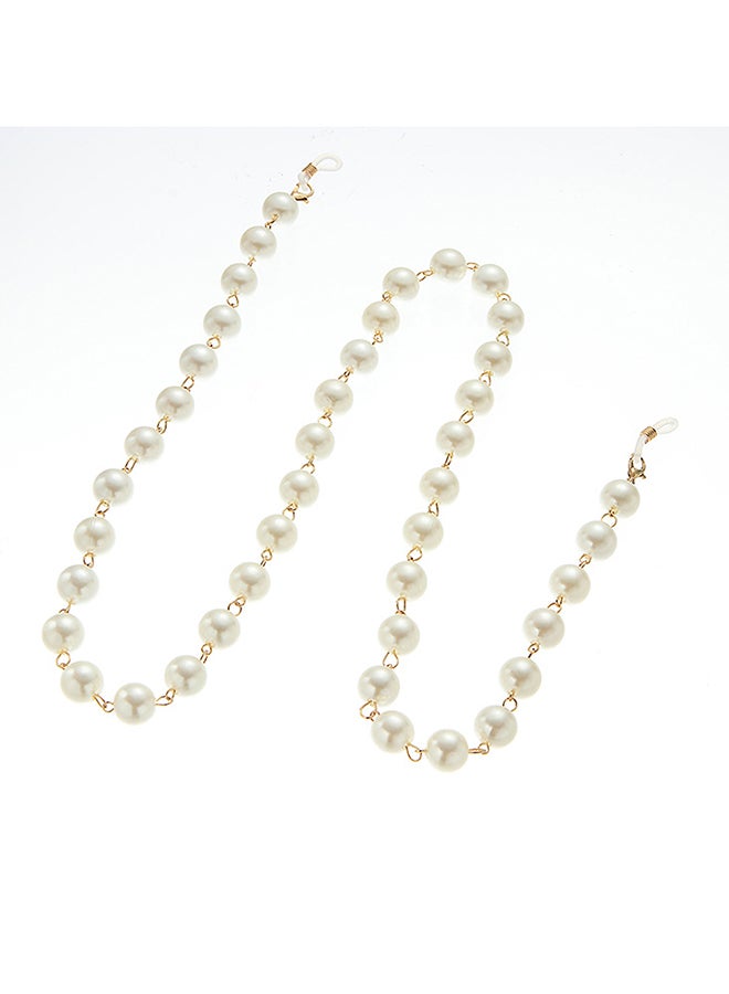 Generic Pearl Beaded Eyeglass Chain With 2-Piece Silicone Anti-Slip Ring - Image 2