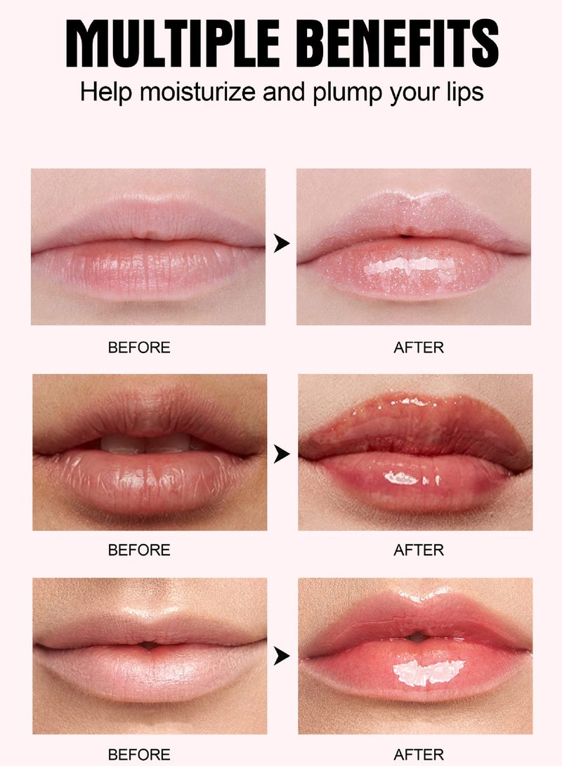 Handaiyan Lip Gloss- Lips Plumper Hyaluronic Acid, Moisturizing, Light High Shine, Non-Sticky,Soften And Condition,Crushed Diamonds, Nude Stain Lips Treatment ,Glow,Oil,Glaze,Balm,Glitter Lifter Glosses Tubes - Image 5