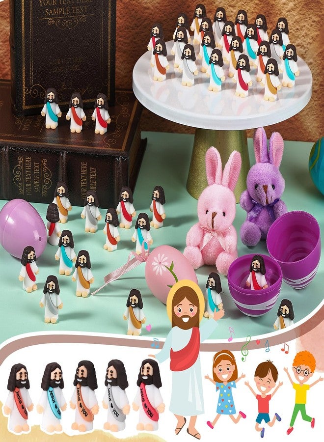 Bememo 50 Pcs Mini Jesus Figures Easter Jesus Loves You Christ Toys Little Christ Figures for Hide and Seek Sunday School Religious Party Favors Gift for Easter Egg Stuffers (Bohemian Color) - Image 3