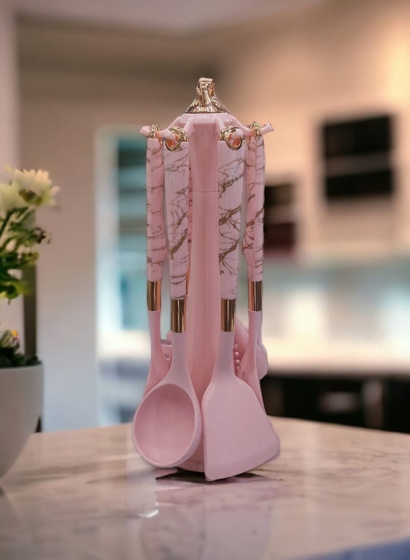 Silicone distribution set 6 pieces with high-quality plastic handle + 1 holder  - Image 1