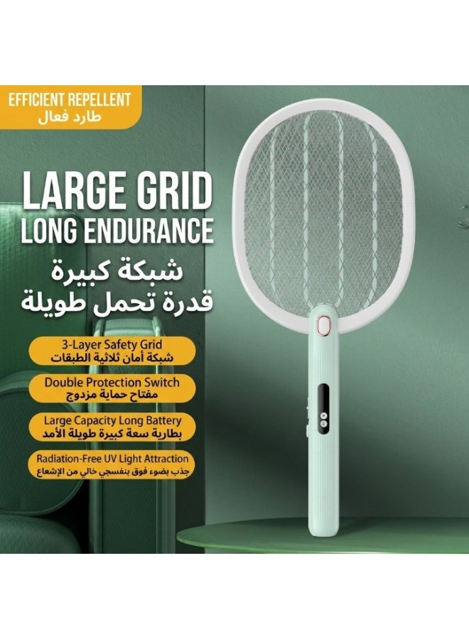 ORIONMAX Rechargeable Electric Fly Swatter Racket, 3000V Bug Zapper with Triple-Layer Safety Mesh, LED Mosquito Trap Light, Handheld Indoor & Outdoor Mosquito and Fly Killer - Image 2